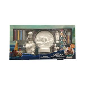 Moana - Innovative Designs Paint & Style Jumbo Set, 5 Figurines/4 Brushes/12 Pai